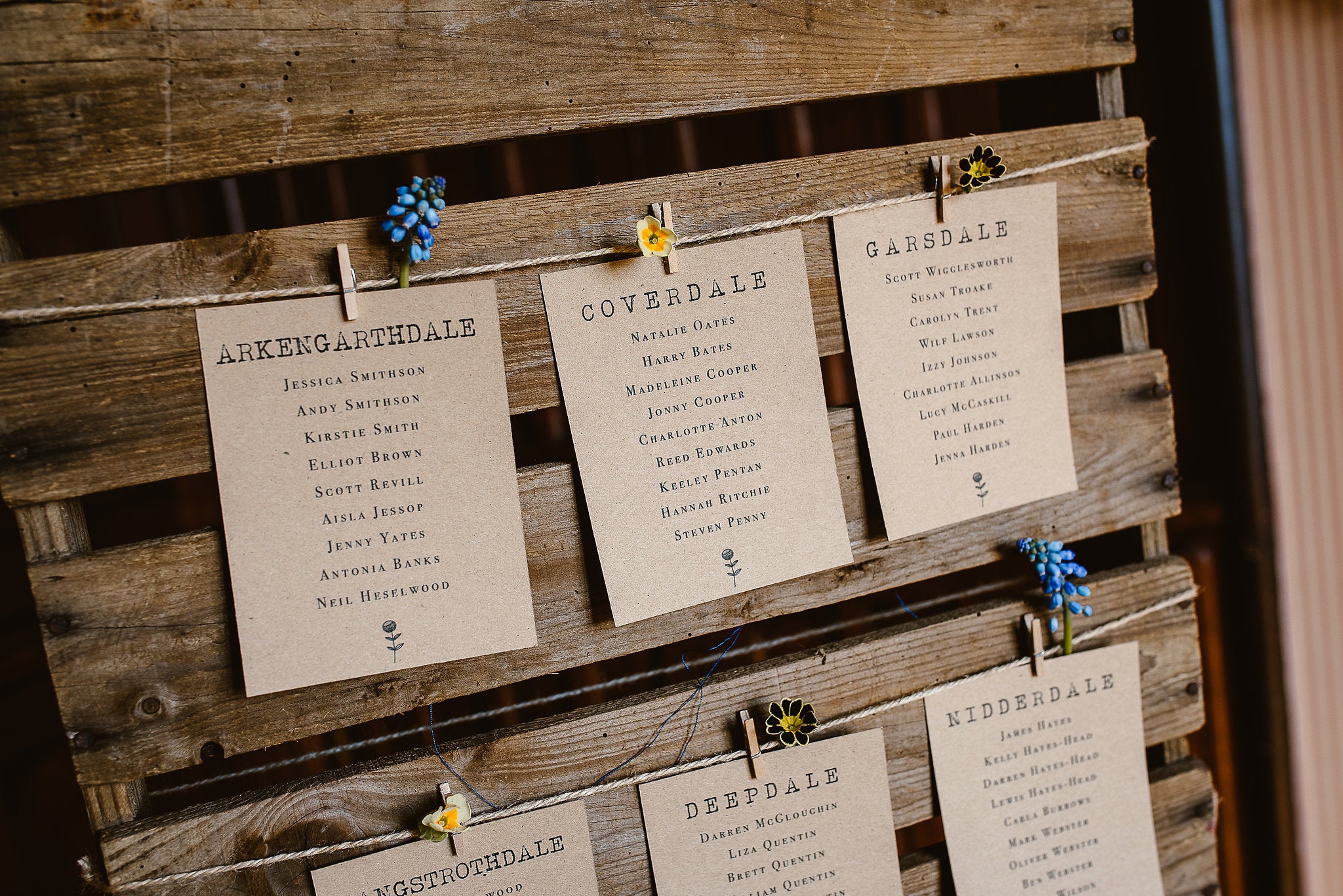 Floral wedding table seating plan