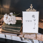 Load image into Gallery viewer, Handmade rag paper table number with floral design

