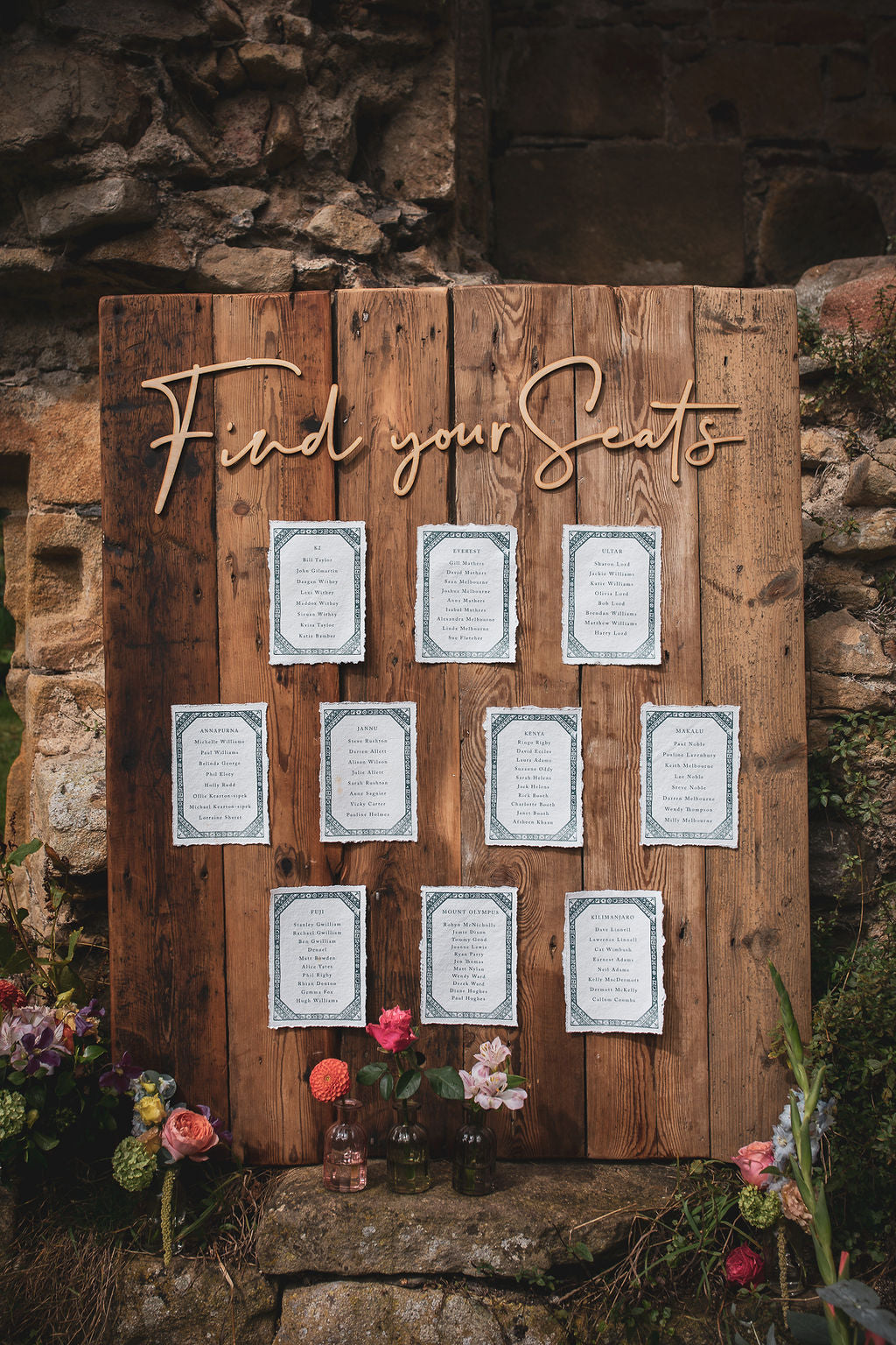 Mediterranean style wedding seating plan