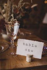 Load image into Gallery viewer, Ripped edge table number with grey written
