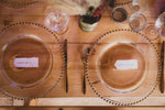 Load image into Gallery viewer, Two ripped edge place names on plates with a gold star and moon accent.

