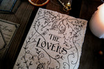 Load image into Gallery viewer, Greeting card with the words &#39;the lovers&#39; handmade.
