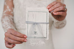 Load image into Gallery viewer, Grey floral invitation for wedding
