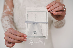 Grey floral invitation for wedding