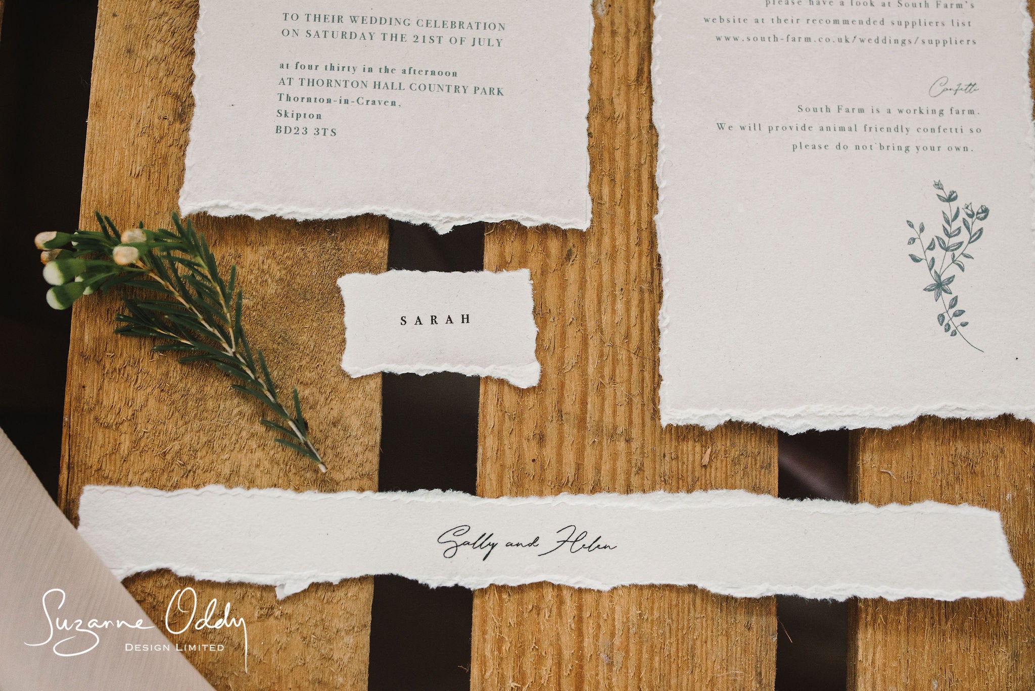 A ripped edge wedding stationary collection 