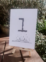 Load image into Gallery viewer, wedding table number with tipi design
