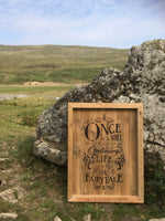 Load image into Gallery viewer, Fairytale Wooden Wedding Sign in outdoors
