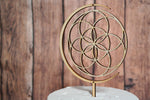Load image into Gallery viewer, Sacred Geometry wooden cake topper.
